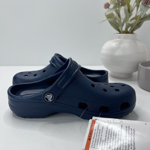 New Crocs Classic Slip On Clog Navy Blue Men 2/Women 4 NWT - Picture 7 of 9